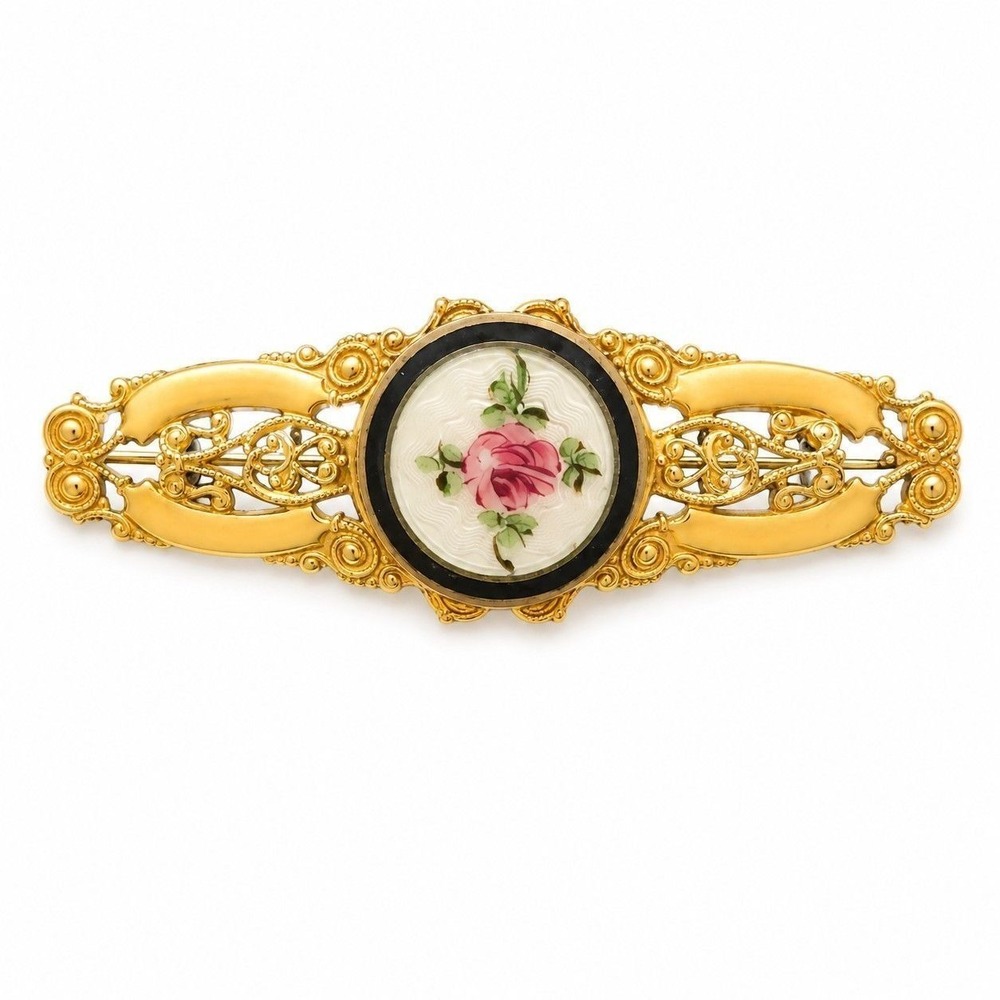 ⚜️42. Antique Enameled Brooch